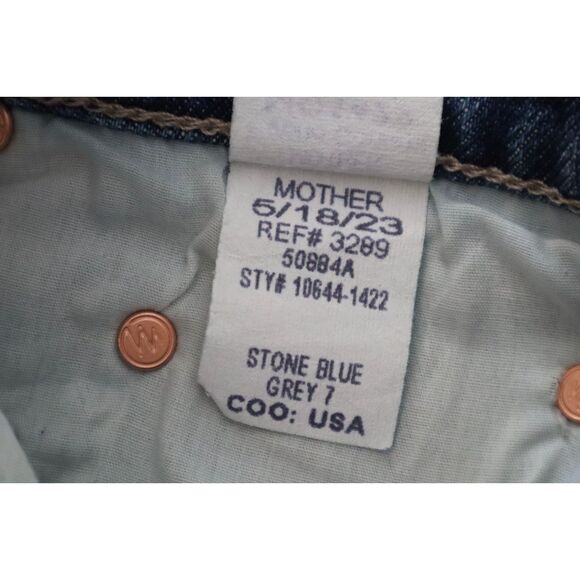 Mother 10644-1422 WMN Sz 25 Blue The Mid Rise Rider Ankle Fray Denim Jeans - Picture 7 of 15